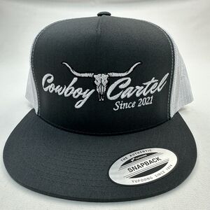 Cowboy Cartel Embroidered Flat bill Trucker Mesh Snapback Cap